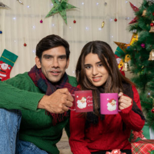 Tasse 2 Couleurs Noël Jolly Père Noël Joyeux voeux