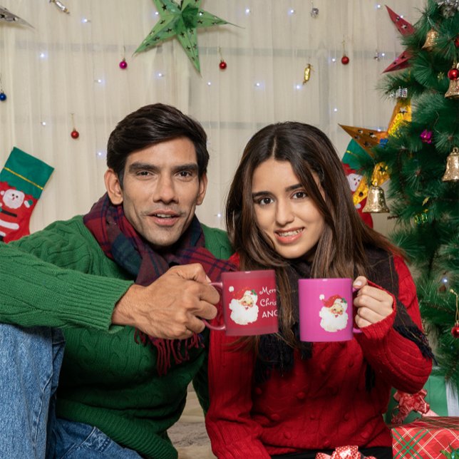 Tasse 2 Couleurs Noël Jolly Père Noël Joyeux voeux (Créateur téléchargé)