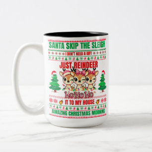 Tasse 2 Couleurs Noël Joyeux Noël Pour Les Rennes Cadeaux