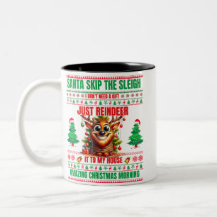 Tasse 2 Couleurs Noël Joyeux Noël Pour Reinder Cadeau