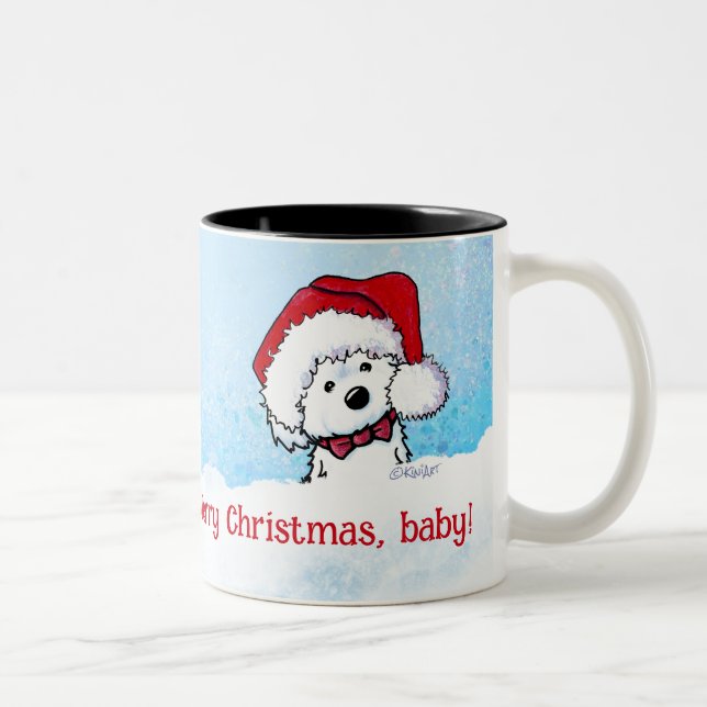 Tasse 2 Couleurs Noël kiniArt maltais (Droit)