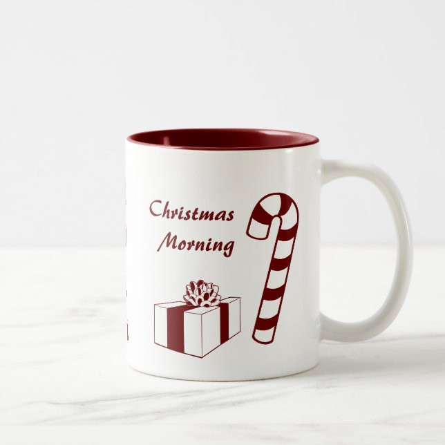 Tasse 2 Couleurs Noël Matin avec l'année (Droit)