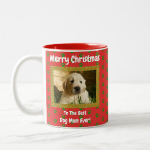 Tasse 2 Couleurs Noël Meilleur chien Maman Jour animal de compagnie