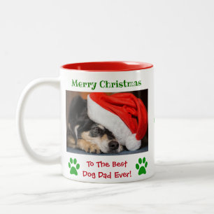 Tasse 2 Couleurs Noël Meilleur Chien Papa Jamais Un Animal Photo