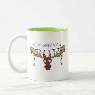Tasse 2 Couleurs Noël Moose mignonne drôle animal de vacances