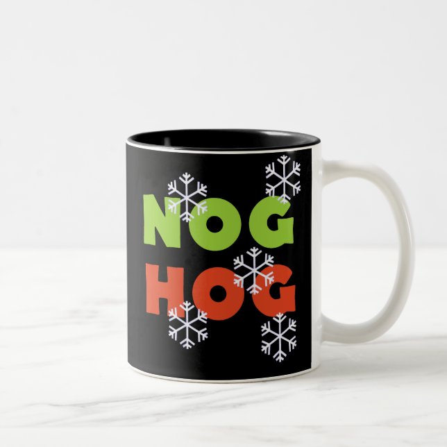 Tasse 2 Couleurs Noël Nog Hog (Droit)
