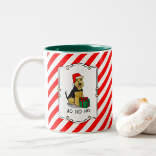 Tasse 2 Couleurs Noël Père Noël Casquette Welsh Terrier Chien migno