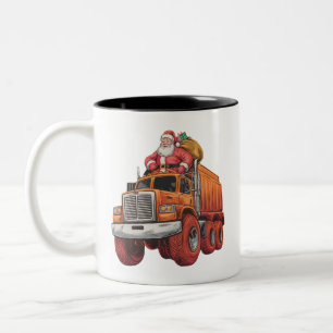 Tasse 2 Couleurs Noël Père Noël Monster Camion Xmas Garçons Enfants