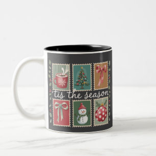 Tasse 2 Couleurs Noël Rétro C'Est La Saison Cosy Hiver Père Noël