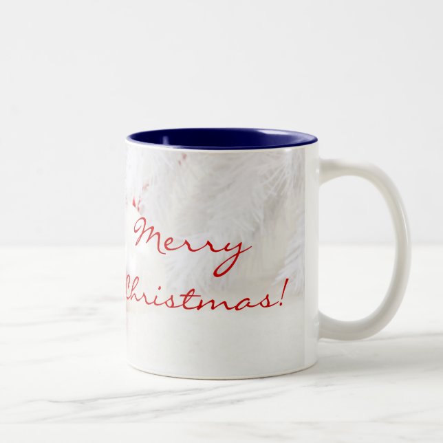 Tasse 2 Couleurs Noël Rouge et blanc Joyeux Noël (Droit)