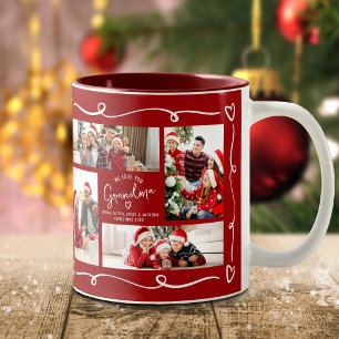 Tasse 2 Couleurs Noël Rouge On T'aime Mamie Doodles 4 Photo