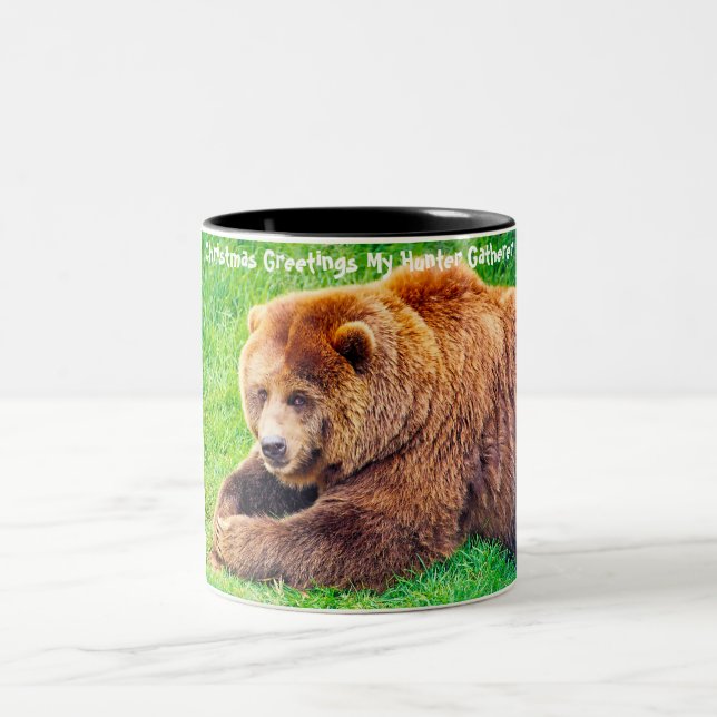 Tasse 2 Couleurs Noël Salutations Mon Hunter Gatherer (Centre)