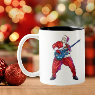 Tasse 2 Couleurs Noël Santa Claus Rock Punk