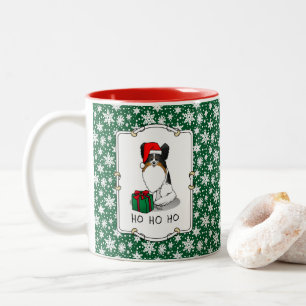 Tasse 2 Couleurs Noël Santa Hat Papillon (tri-couleur) Chien mignon