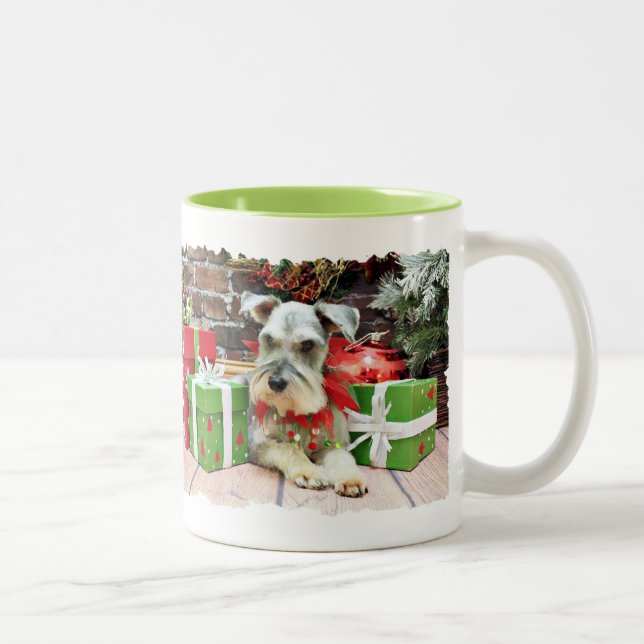 Tasse 2 Couleurs Noël - Schnauzer - Heinz (Droit)