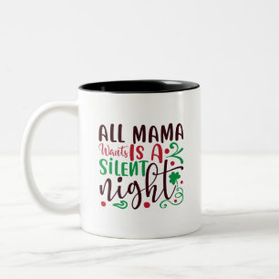 Tasse 2 Couleurs Noël tout ce que maman veut, c'est une nuit silen