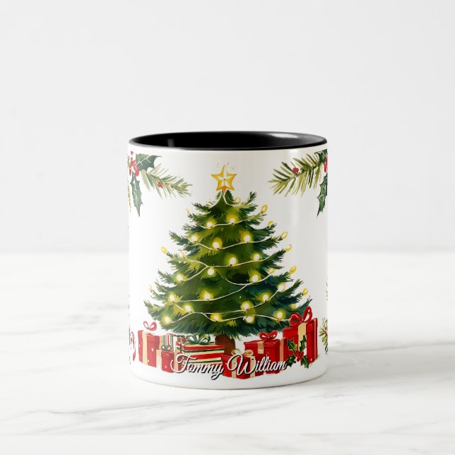 Tasse 2 Couleurs Noël traditionnel mignon (Centre)
