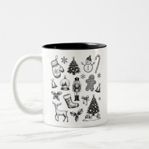 Tasse 2 Couleurs Noël vintage 90 rétro Xmas vacances