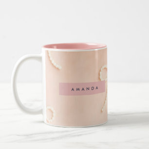 Tasse 2 Couleurs Nœud élégant personnalisé en perles de couleur ros