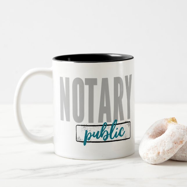 Tasse 2 Couleurs Noeud Noir avec fond Noir Turquoise (Avec donut)