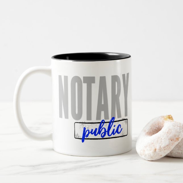 Tasse 2 Couleurs Noeud Noir avec Fonte Noir avec Bleu (Avec donut)