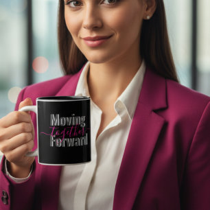 Tasse 2 Couleurs Noir Aller de l'avant ensemble de la typographie M