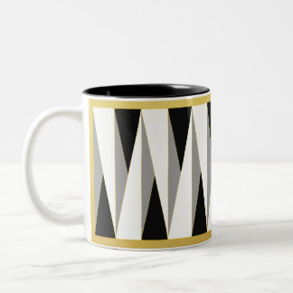 Tasse 2 Couleurs - noir blanc or triangle