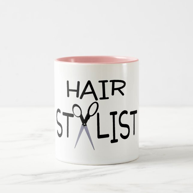 Tasse 2 Couleurs Noir de coiffeur avec des ciseaux (Centre)