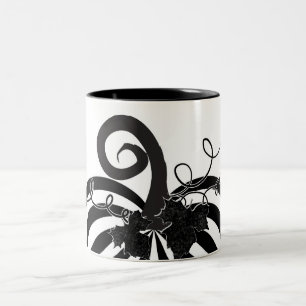 Tasse 2 Couleurs Noir et blanc Citrouille rayé Chic Automne automne