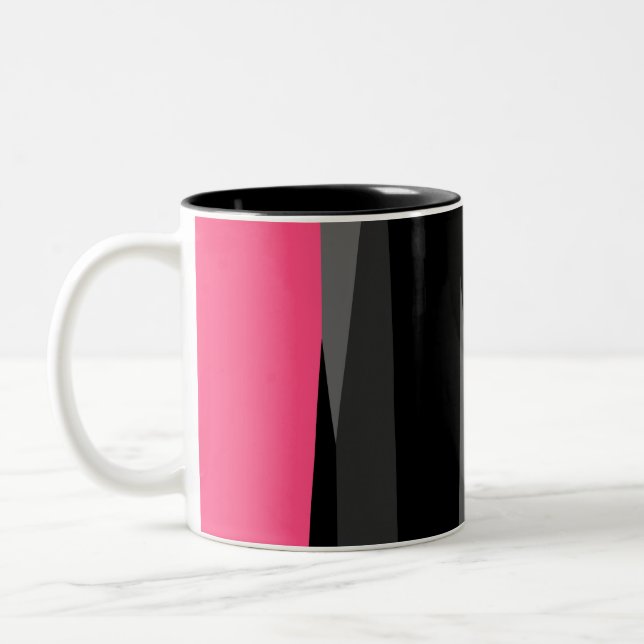 Tasse 2 Couleurs Noir rose et gris (Gauche)