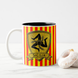 Tasse 2 Couleurs Noir sicilien et or de Trinacria