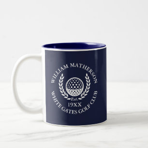 Tasse 2 Couleurs Nom de club de golf personnalisé bleu marine