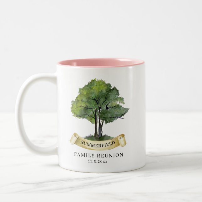Tasse 2 Couleurs Nom de conservation de l'arbre de réunion familial (Gauche)