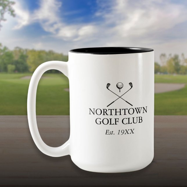 Tasse 2 Couleurs Nom de golf classique personnalisé (Classic Golf Club Name Personalized Two-Tone Coffee Mug)