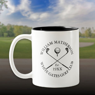 Tasse 2 Couleurs Nom de golf club classique moderne personnalisé