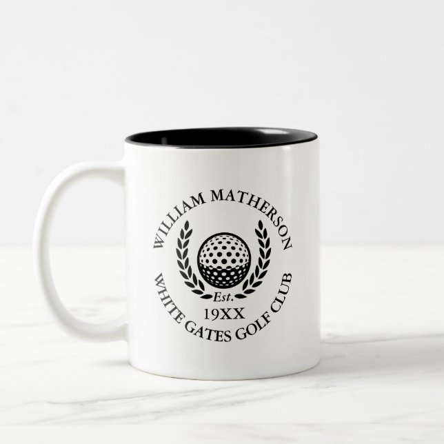 Tasse 2 Couleurs Nom de golf personnalisé classique (Gauche)