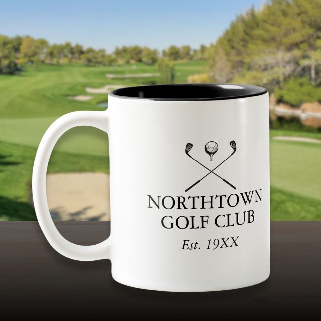 Tasse 2 Couleurs Nom de golf personnalisé classique (Personalized Classic Golf Club Name Two-Tone Coffee Mug)