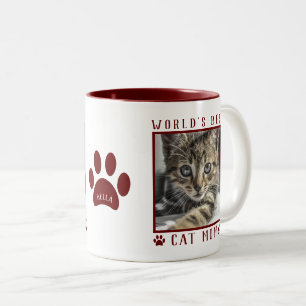 Tasse 2 Couleurs Nom de la meilleure maman de chat du monde Emprein