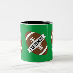 Tasse 2 Couleurs Nom de l'équipe de football personnalisée et Arriè