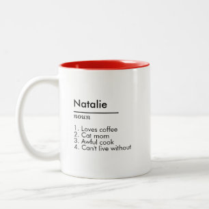 Tasse 2 Couleurs Nom Définition Cadeau personnalisé pour elle perso