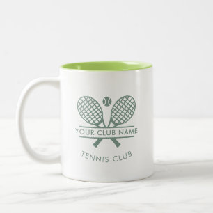 Tasse 2 Couleurs Nom du club de tennis sur présentoir à raquettes p