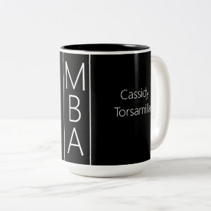 Tasse 2 Couleurs Nom du diplômé MBA noir
