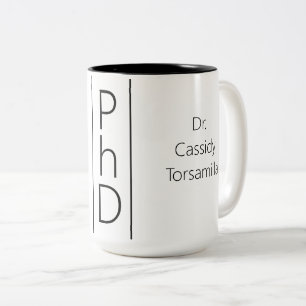 Tasse 2 Couleurs Nom du diplômé PhD