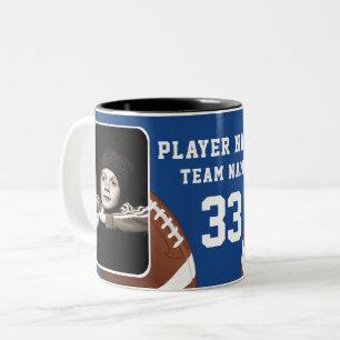 Tasse 2 Couleurs Nom du joueur de football Numéro Équipe 2 Photos