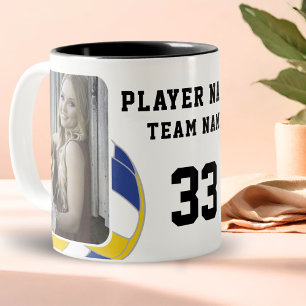 Tasse 2 Couleurs Nom du joueur de volley Numéro Équipe 2 Photos