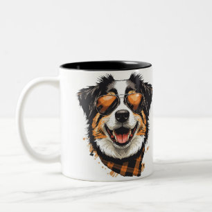 Tasse 2 Couleurs Nom et photo de typographie moderne simple et cool
