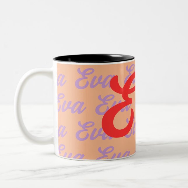 Tasse 2 Couleurs Nom Eva Conception de Motif répétitif (Gauche)