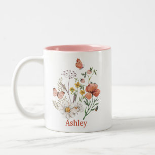 Tasse 2 Couleurs Nom floral fleur sauvage