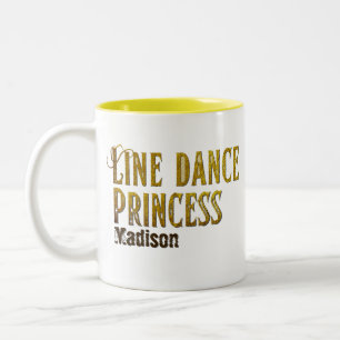 Tasse 2 Couleurs Nom or princesse de danse de ligne