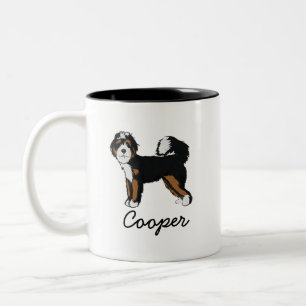 Tasse 2 Couleurs Nom personnalisé Bernedoodle Photo